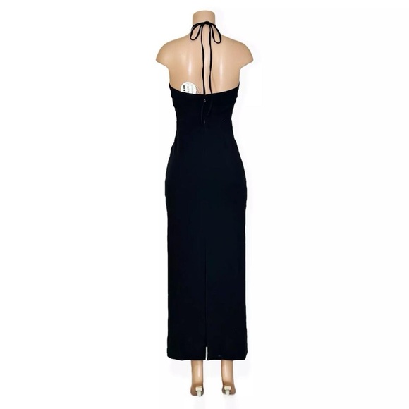 STAUD Abigail Swirl Halter Maxi Dress, Black, 2 (US) - Picture 5 of 8